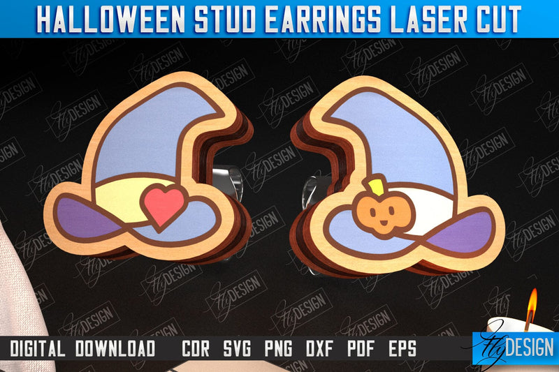 Halloween Stud Earrings | Jewelry Design | Bijoux Design | CNC File SVG Fly Design 