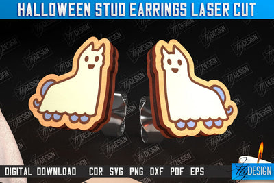 Halloween Stud Earrings | Jewelry Design | Bijoux Design | CNC File SVG Fly Design 