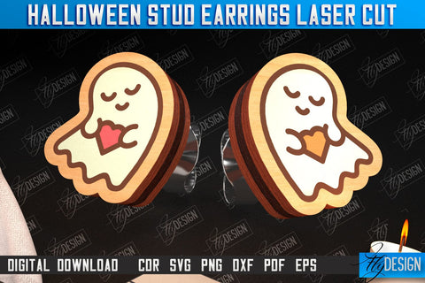 Halloween Stud Earrings Laser Cut Bundle | Jewelry Design | Bijoux Design | CNC Files SVG Fly Design 