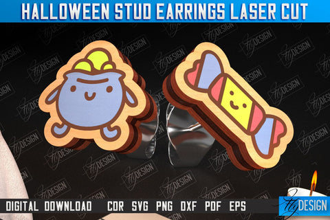 Halloween Stud Earrings Laser Cut Bundle | Jewelry Design | Bijoux Design | CNC Files SVG Fly Design 