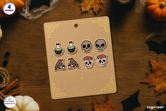 Halloween Stud Earrings Laser Cut SVG SvgOcean 