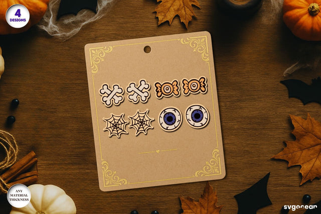 Halloween Stud Earrings Laser Cut SVG SvgOcean 