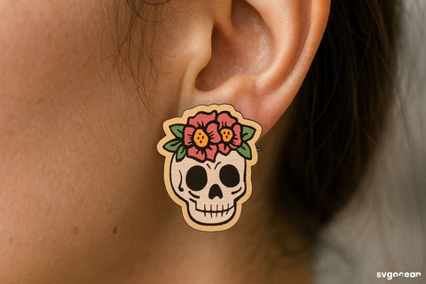 Halloween Stud Earrings Laser Cut SVG SvgOcean 