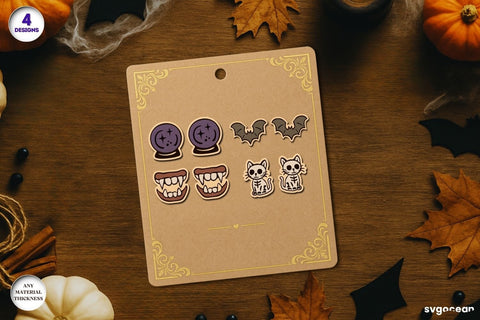 Halloween Stud Earrings Laser Cut SVG SvgOcean 