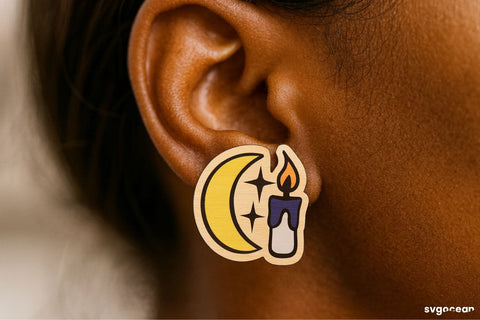 Halloween Stud Earrings Laser Cut SVG SvgOcean 