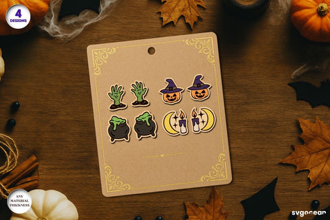 Halloween Stud Earrings Laser Cut SVG SvgOcean 