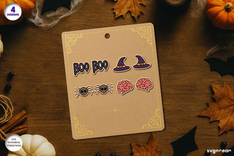 Halloween Stud Earrings Laser Cut SVG SvgOcean 