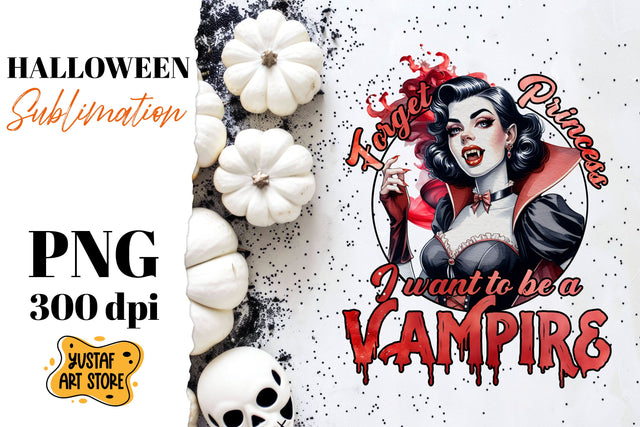 Halloween sublimation design. Retro Vampire sublimation. Sublimation Yustaf Art Store 