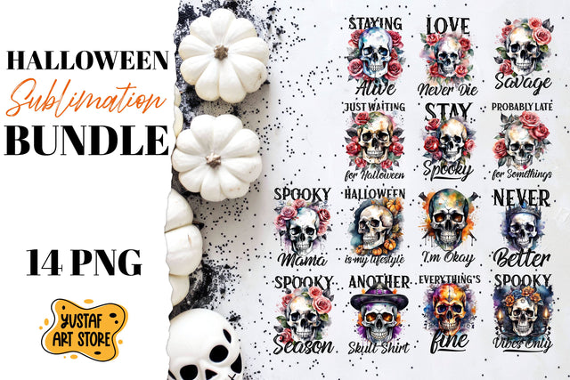 Halloween sublimation design. Skull sublimation bundle. Sublimation Yustaf Art Store 