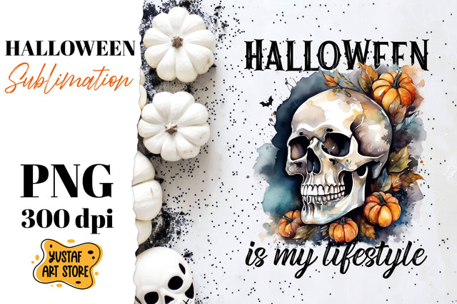 Halloween sublimation design. Skull sublimation. Sublimation Yustaf Art Store 