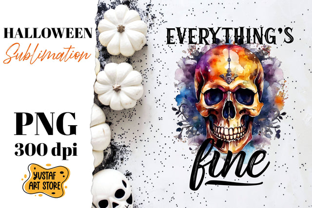 Halloween sublimation design. Skull sublimation. Sublimation Yustaf Art Store 
