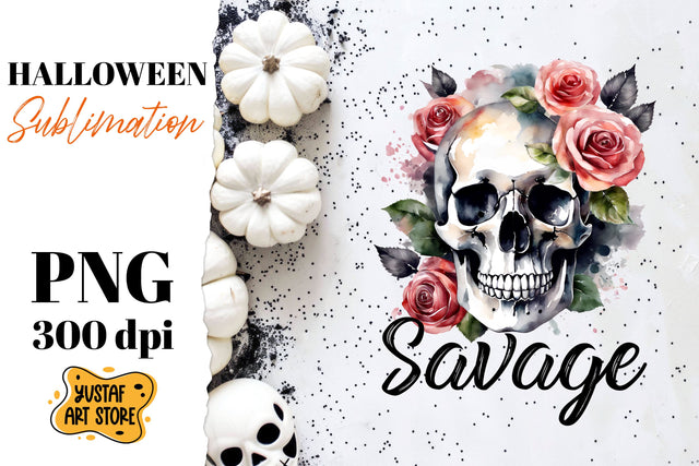 Halloween sublimation design. Skull sublimation. Sublimation Yustaf Art Store 
