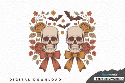 Halloween sublimation design with skulls and bats Sublimation Regulrcrative 