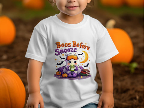 Halloween Sublimation PNG, Cute Boos Before Snooze Design PNG Sublimation Luvleigh Digitals 
