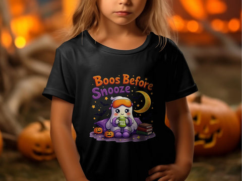 Halloween Sublimation PNG, Cute Boos Before Snooze Design PNG Sublimation Luvleigh Digitals 