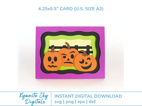 Halloween SVG 3-D jack-o-lantern fall autumn shadowbox tunnel card SVG Kyanite Sky Digitals 