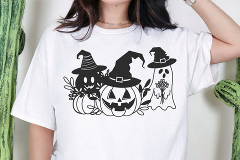 Halloween Svg, Pumpkin witch hat Svg, Halloween Pumpkin Svg, Ghost Svg, Halloween svg files for cricut and silhouette, Pumpkin, Ghost. SVG DesignDestine 
