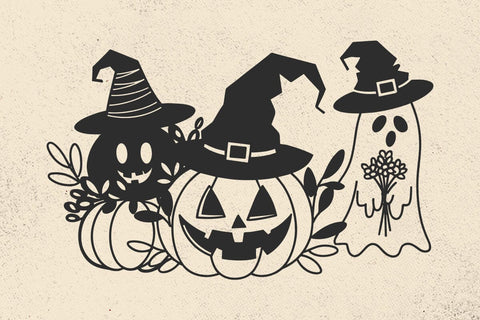 Halloween Svg, Pumpkin witch hat Svg, Halloween Pumpkin Svg, Ghost Svg, Halloween svg files for cricut and silhouette, Pumpkin, Ghost. SVG DesignDestine 