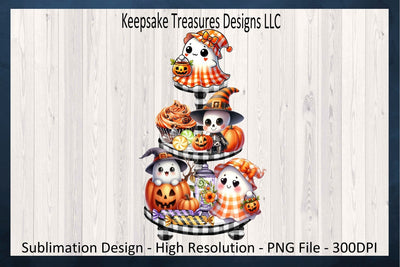 Halloween Sweet As Candy Baby Ghost Tiered Tray, Sublimation PNG Printable Sublimation Keepsake Treasures Designs LLC. 