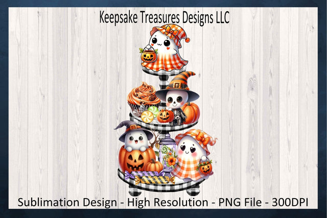 Halloween Sweet As Candy Baby Ghost Tiered Tray, Sublimation PNG Printable Sublimation Keepsake Treasures Designs LLC. 