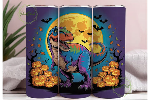 Halloween T-Rex 20oz Tumbler Wrap Sublimation PixelChick 