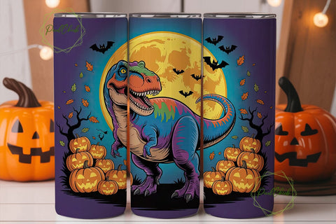 Halloween T-Rex 20oz Tumbler Wrap Sublimation PixelChick 