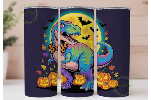 Halloween T-Rex 20oz Tumbler Wrap Sublimation PixelChick 