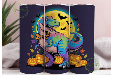 Halloween T-Rex 20oz Tumbler Wrap Sublimation PixelChick 