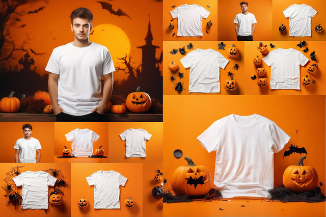 Halloween T Shirt Mockup Bundle Mock Up Photo Creativeart88 