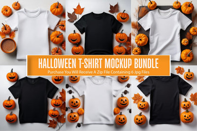 Halloween T-shirt Mockup Bundle Vol-3 Mock Up Photo Creativeart88 