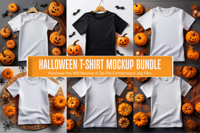 Halloween T-shirt Mockup Bundle Vol-4 Mock Up Photo Creativeart88 