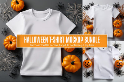 Halloween T-shirt Mockup Bundle Vol-6 Mock Up Photo Creativeart88 
