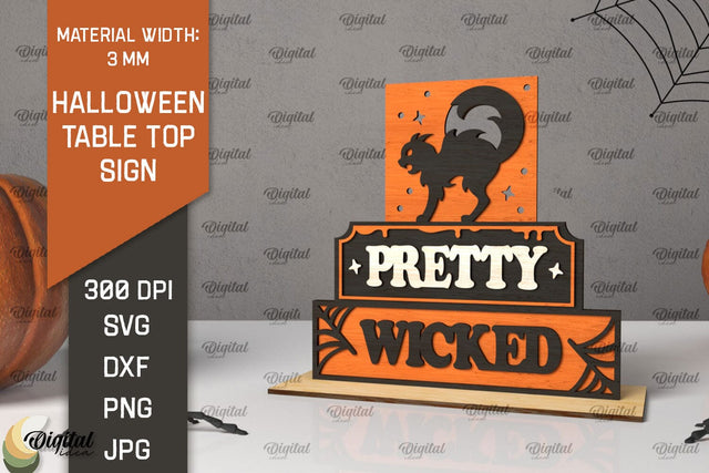 Halloween Table Top Sign Laser Cut. Halloween Sign SVG SVG Evgenyia Guschina 