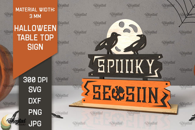 Halloween Table Top Sign Laser Cut. Halloween Sign SVG SVG Evgenyia Guschina 