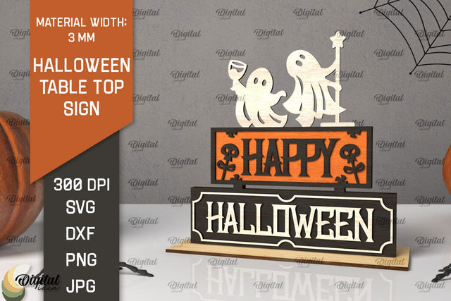 Halloween Table Top Sign Laser Cut. Happy Halloween SVG SVG Evgenyia Guschina 