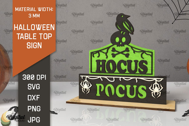 Halloween Table Top Sign Laser Cut. Hocus Pocus SVG SVG Evgenyia Guschina 