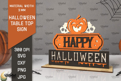 Halloween Table Top Signs Laser Cut Bundle. Spooky SVG SVG Evgenyia Guschina 