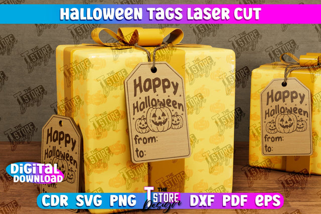 Halloween Tag | Gift Tags | Halloween Gift Card | All Saints' Eve | CNC File SVG The T Store Design 