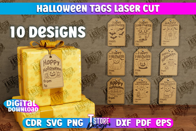 Halloween Tags Bundle | Gift Tags | Halloween Gift Card | All Saints' Eve | CNC Files SVG The T Store Design 