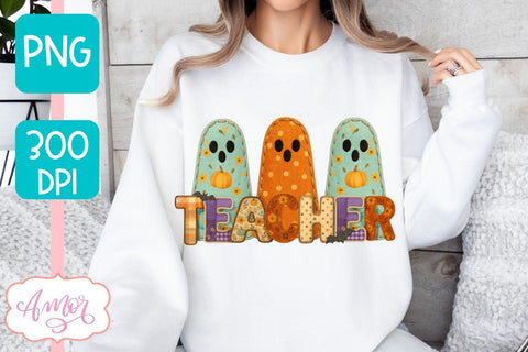 Halloween Teacher Sublimation design PNG| Fall shirt PNG Sublimation Amorclipart 