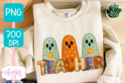 Halloween Teacher Sublimation design PNG| Fall shirt PNG Sublimation Amorclipart 