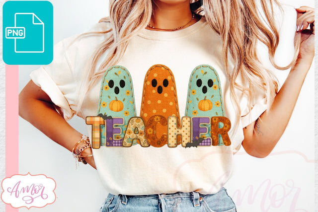 Halloween Teacher Sublimation design PNG| Fall shirt PNG Sublimation Amorclipart 