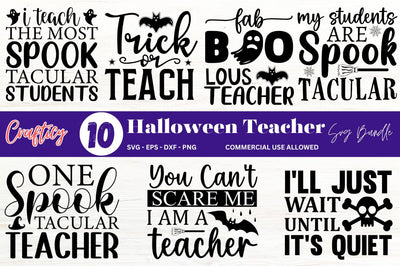 Halloween teacher svg bundle SVG Designangry 
