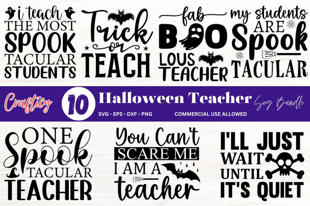 Halloween teacher svg bundle SVG Designangry 
