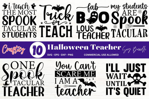 Halloween teacher svg bundle SVG Designangry 