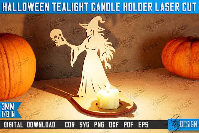 Halloween Tealight Candle Holder | Shadow Vintage Candle | Halloween Decorations | CNC File SVG Fly Design 