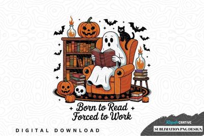 Halloween-themed book lover sublimation png design Sublimation Regulrcrative 