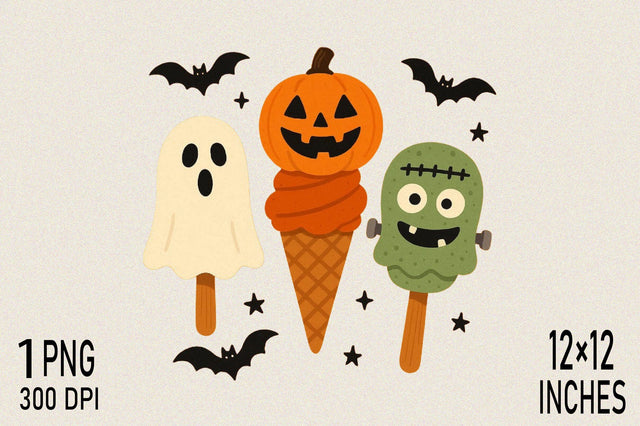 Halloween themed ice cream treats Sublimation Clipart Sublimation SVGArt 