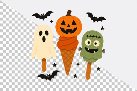 Halloween themed ice cream treats Sublimation Clipart Sublimation SVGArt 