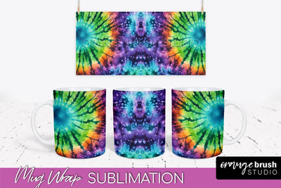 Halloween Tie Dye Coffee Mug Sublimation - Spooky Mug Wrap Sublimation OrangeBrushStudio 